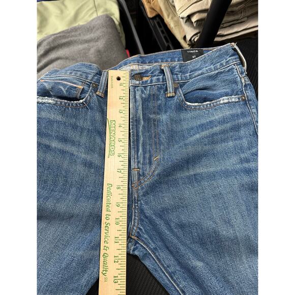 Vince Union Slouch Distressed Jeans In Heritage Size 27 Japanese Selvedge Denim - Picture 7 of 16